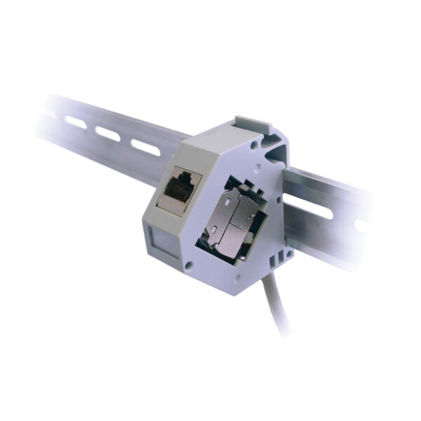 Tripp Lite series DIN-Rail Mounting Enclosure Module for Snap-In Keystone Jacks and Couplers, Left Cover, TAA