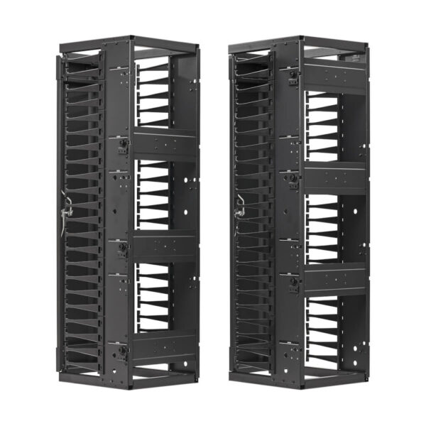 fd15d079dd99b81aa330686c3b0c24e6 Tripp Lite series High-Capacity Vertical Cable Manager - Deep Double Finger Duct with Cover, Single Sided, 12 in. Wide, Black, 7 ft. (2.2 m)