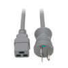 fd1f9587f98764bfde10b76d3c291b31 Tripp Lite series Hospital-Grade Power Cord, NEMA 6-15P to C19 - Heavy-Duty, Green Dot, 15A, 250V, 14 AWG, 6 ft. (1.83 m), Gray