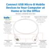 Tripp Lite series Safe-IT USB 2.0 A to Micro-B Antibacterial Cable (M/M), White, 3 ft. (0.91 m)