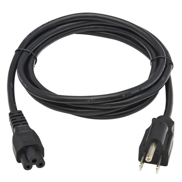 fd3ac58af1f011e2e1409a8467b442aa Tripp Lite series 3-Slot Power Cord, NEMA 5-15P to C5 - Laptop/Notebook, 7A, 125V, 18 AWG, 6 ft. (1.8 m), Black