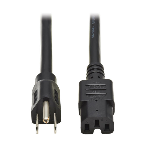 Tripp Lite series Power Cord, NEMA 5-15P to C15 - Heavy-Duty, 15A, 125V, 14 AWG, 4 ft. (1.22 m), Black