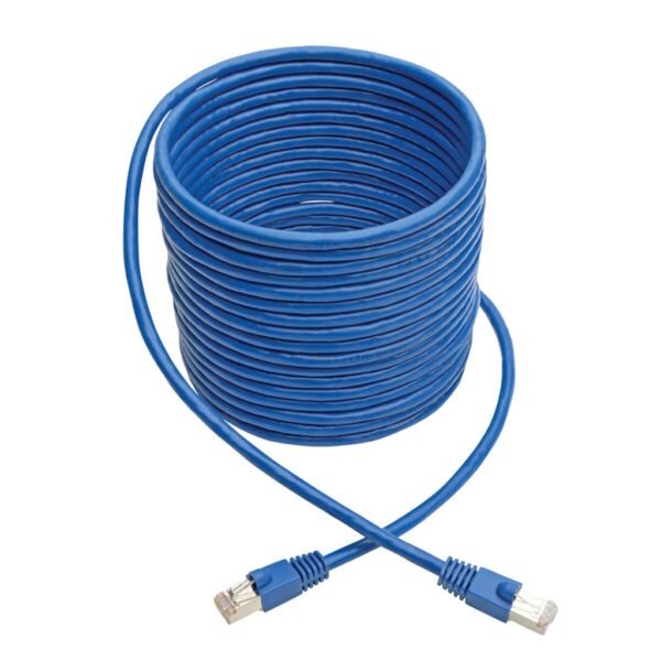 Tripp Lite series Cat6a 10G Snagless Shielded STP Ethernet Cable (RJ45 M/M), PoE, Blue, 30 ft. (9.14 m)