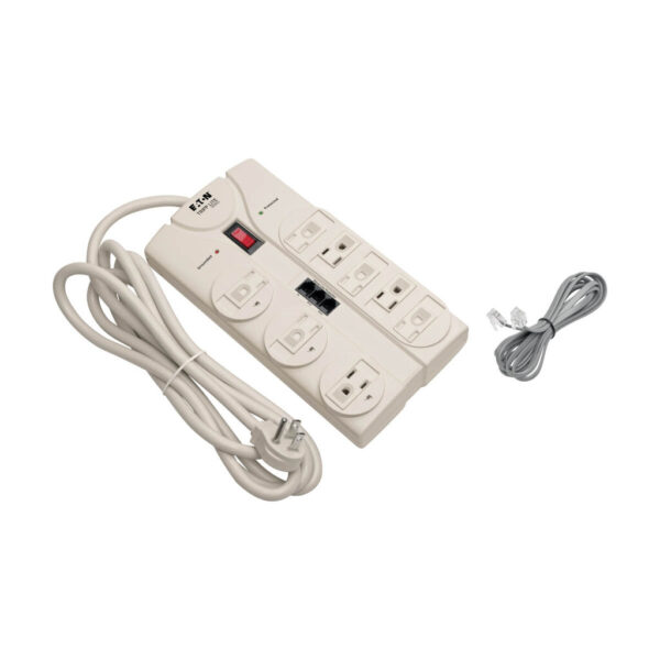 Tripp Lite series Protect It! 8-Outlet Computer Surge Protector, 8 ft. (2.43 m) Cord, 2160 Joules, Tel/Modem/Fax Protection