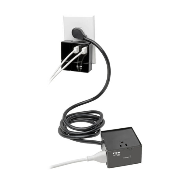 Tripp Lite series Protect It! 3-Outlet Power Cube Surge Protector - 6 USB-A Ports (7.2A Shared), 6 ft. (1.83 m) Cord, 540 Joules, Black