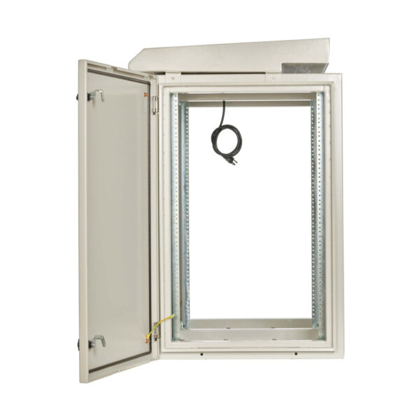 fe8c38c9f44870f201e9e562b418ba56 Tripp Lite series SmartRack Industrial Enclosure - NEMA 3R, Wall Mount, Heavy-Duty Metal, Locking, Fan With Thermal Switch, 32.5 in. Depth, 18U, Gray