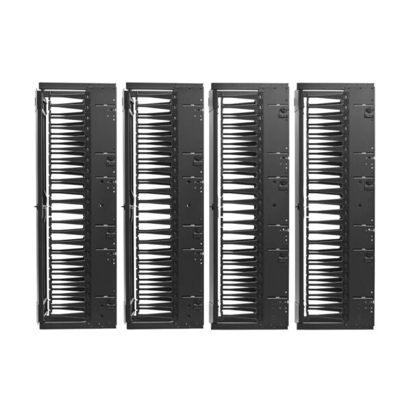 fed9cee87c25ae4fb35b46b1927b38ba Tripp Lite series High-Capacity Vertical Cable Manager - Deep Double Finger Duct with Cover, Double Sided, 12 in. Wide, Black, 7 ft. (2.2 m)