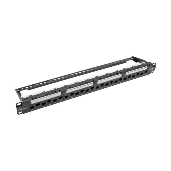 Tripp Lite series 24-Port 1U Rack-Mount Cat6a 110 Patch Panel with Cable Management Bar, 110 Punchdown, RJ45, TAA