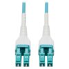 Tripp Lite series 100G Duplex Multimode 50/125 OM4 Armored Fiber Optic Cable (LC/LC Duplex M/M), LSZH, Aqua, 75 m (246 ft.)