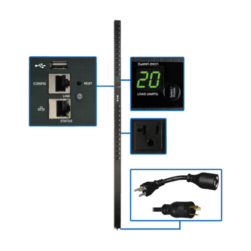 Eaton 1.9kW Single-Phase Switched PDU - LX Interface, 120V Outlets (24 5-15/20R), 10 ft. (3.05 m) Cord with L5-20P, 0U, TAA