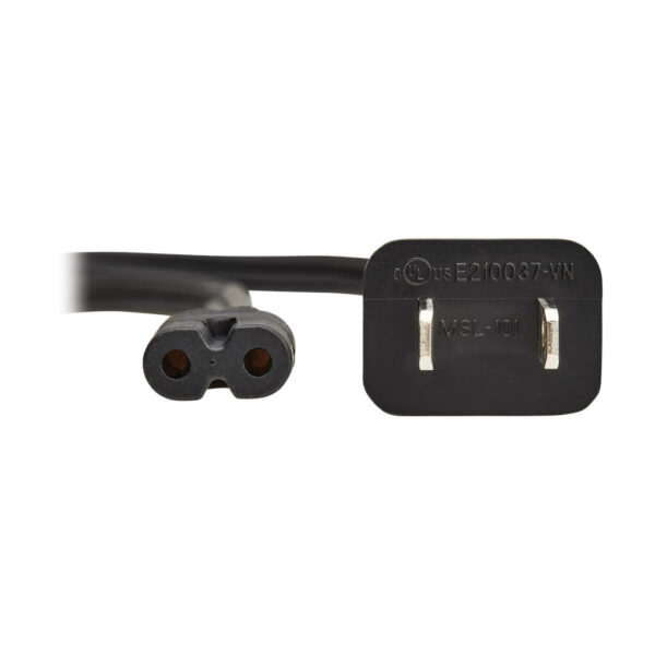 ffb676f3a9fcb0598b9ccc2af304f3c1 Tripp Lite series 2-Slot Non-Polarized Replacement Power Cord, 1-15P to C7 - 10A, 120V, 18 AWG, 6 ft. (1.83 m), Black