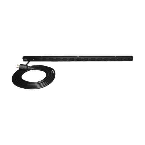 Tripp Lite series 1.9kW Single-Phase 120V Basic PDU, 14 NEMA 5-15/20R Outlets, NEMA L5-20P Input with 5-20P Adapter, 15 ft. (4.57 m) Cord, 0U Vertical
