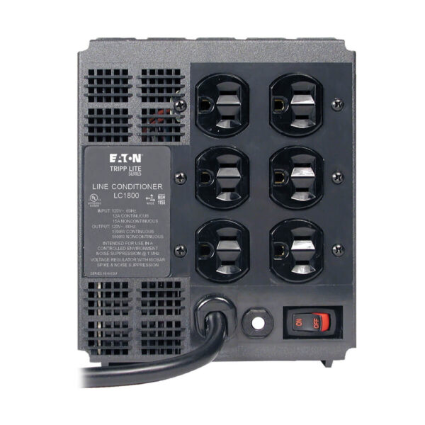 Tripp Lite series 1800W 120V Power Conditioner with Automatic Voltage Regulation (AVR), AC Surge Protection, 6 Outlets, TAA