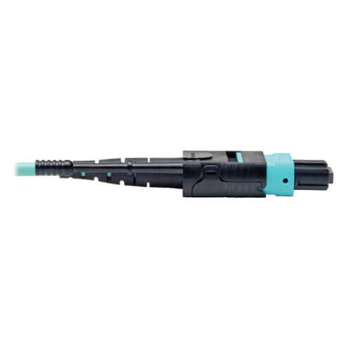 Tripp Lite series MTP/MPO Patch Cable with Push/Pull Tabs, 12 Fiber, 40GbE, 40GBASE-SR4, OM3 Plenum-Rated - Aqua, 1M (3 ft.)
