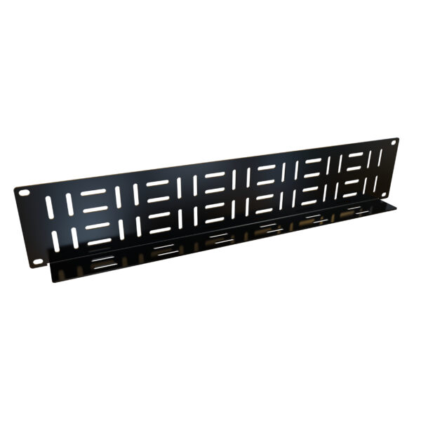 Hammond HCMP Series 2U Horizontal Cable Lacer Panel, 19 in Rack Mount, Slotted 14-Gauge Steel, 75 lb, Black, HCMP192UBK