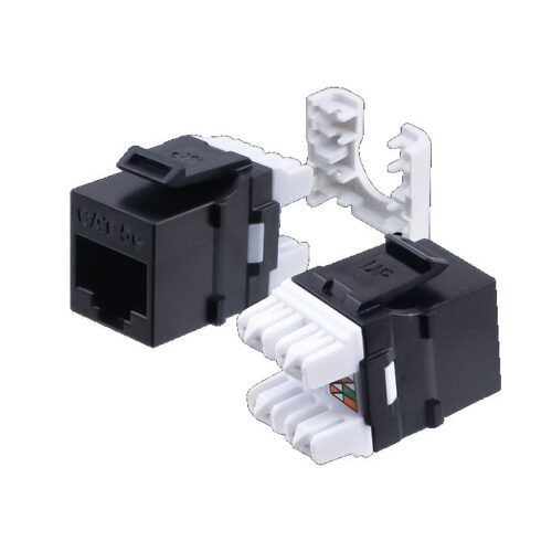 CAT6, HDJ-Series, UTP, 110-Type, 8P8C (RJ-45), Keystone Jack T568A/B - Black