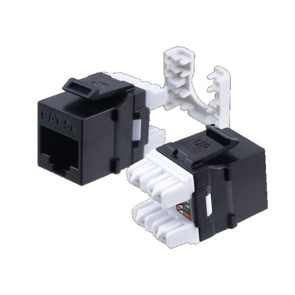 CAT6, HDJ-Series, UTP, 110-Type, 8P8C (RJ-45), Keystone Jack T568A/B - Black