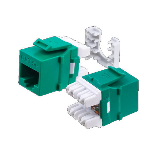 CAT6, HDJ-Series, UTP, 110-Type, 8P8C (RJ-45), Keystone Jack T568A/B - Green