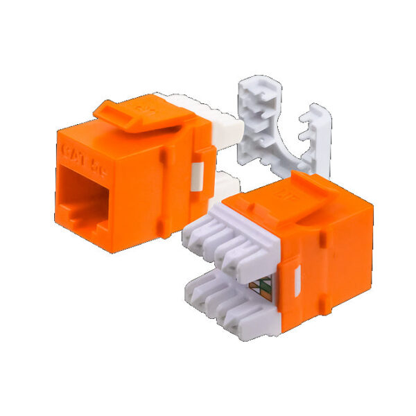 HD-5EKSJOR Image CAT6, HDJ-Series, UTP, 110-Type, 8P8C (RJ-45), Keystone Jack T568A/B - Orange