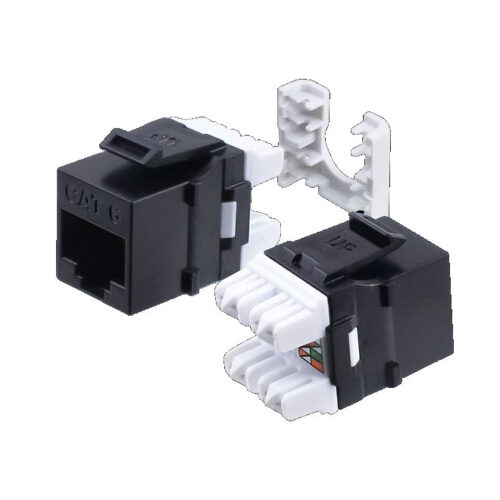 CAT6, HDJ-Series, UTP, 110-Type, 8P8C (RJ-45), Keystone Jack T568A/B - Black