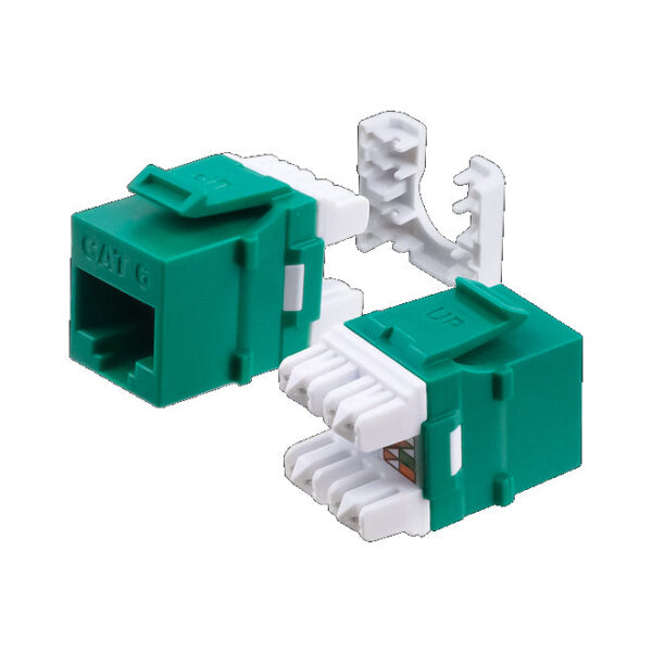 HD-6EKSJGN Image CAT6, HDJ-Series, UTP, 110-Type, 8P8C (RJ-45), Keystone Jack T568A/B - Green
