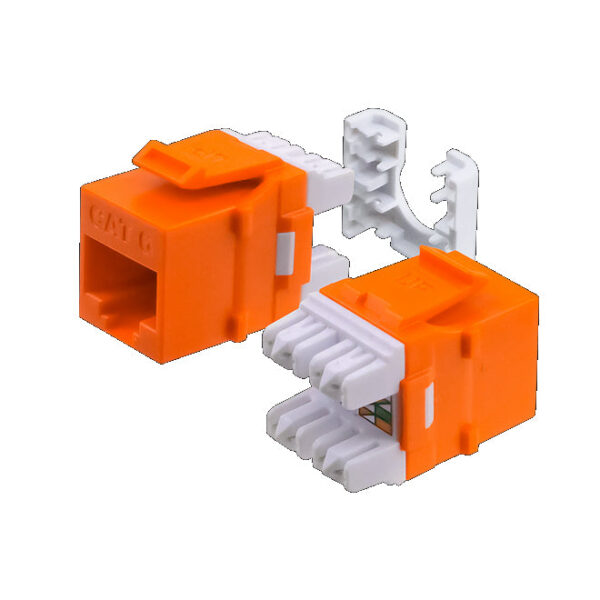 HD-6EKSJOR Image CAT6, HDJ-Series, UTP, 110-Type, 8P8C (RJ-45), Keystone Jack T568A/B - Orange 25-Pack