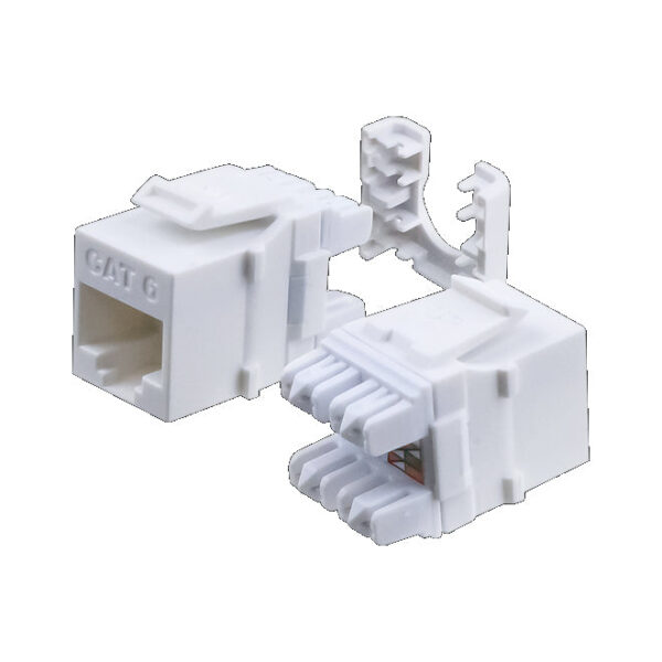 HD-6EKSJWH Image CAT6, HDJ-Series, UTP, 110-Type, 8P8C (RJ-45), Keystone Jack T568A/B - White
