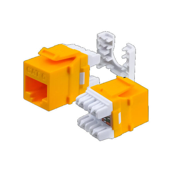 HD-6EKSJYL Image CAT6, HDJ-Series, UTP, 110-Type, 8P8C (RJ-45), Keystone Jack T568A/B - Yellow