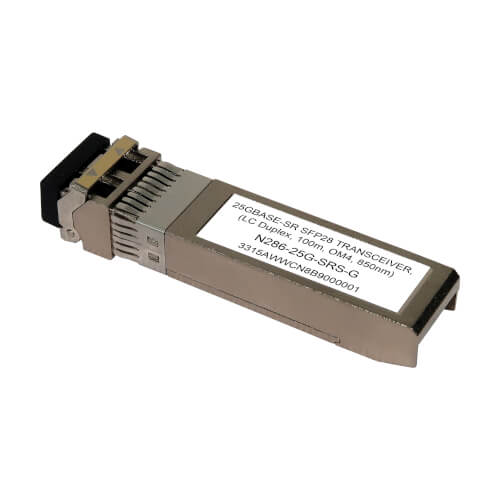 Product Image: N286-25G-SRS-G Tripp Lite series SFP28 Transceiver - 25GBase-SR, LC Duplex MMF, 25 Gbps, 850 nm, 100 m (328 ft.)