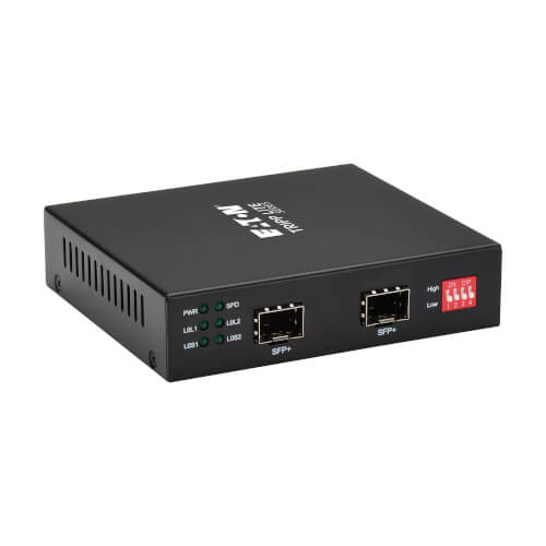 Product Image: N786-MDC-SFPSFP Tripp Lite series 10 Gb SFP+ to 10 Gb SFP+ Mode Converter - 1310 nm and 1550 nm Compatible, Up to 80 km (50 mi.)