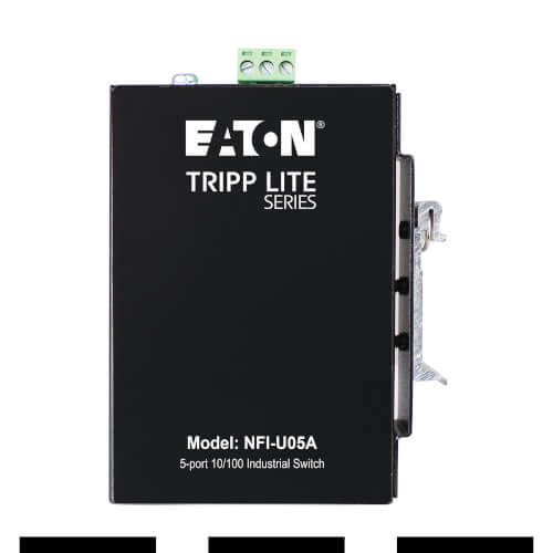 Tripp Lite series 5-Port Unmanaged Industrial Ethernet Switch - 10/100 Mbps, Ruggedized, -40° to 75°C, iQoS, DIN/Wall Mount, TAA