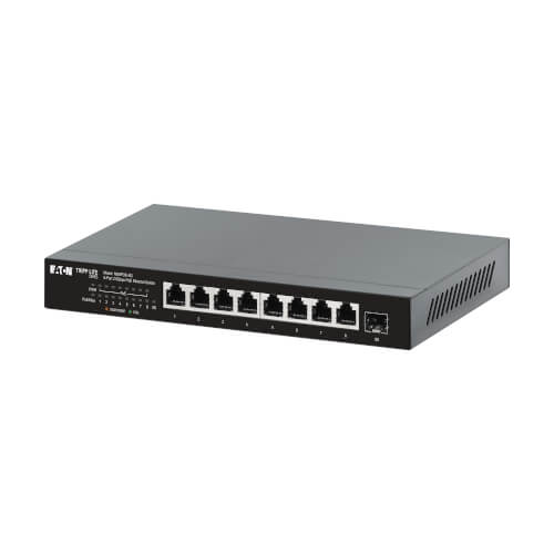 Product Image: NG8POE-M2 Tripp Lite series 8-Port 2.5 Gbps Desktop Gigabit Ethernet Unmanaged Switch with PoE+ Pass-Through, 100W, Metal Enclosure, TAA