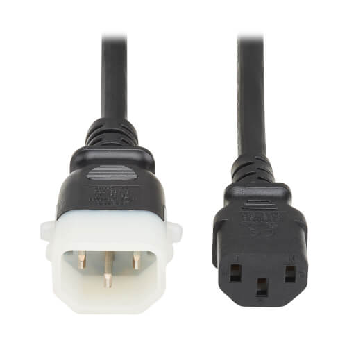 Tripp Lite series PDU Power Cord, C13 to P-Lock C14 - North America and Europe Rated, 10A, 250V, 18 AWG, 4 ft. (1.2 m), Black - P004-E04