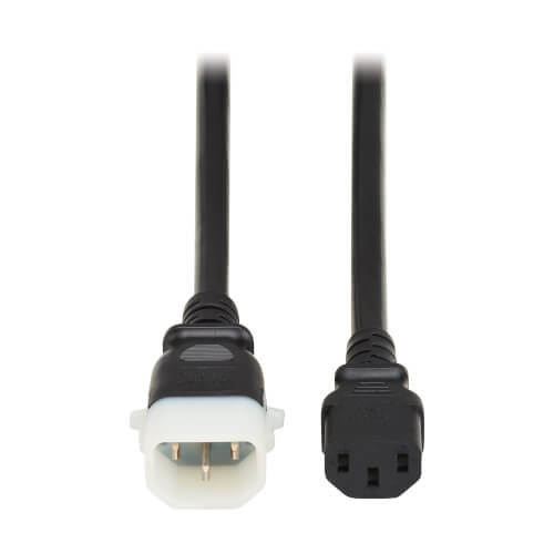 Product Image: P005-E02-6 Tripp Lite series PDU Power Cords, C13 to P-Lock C14 - Heavy-Duty, 15A, 250V, 14 AWG, 2 ft. (0.6 m), Black, 6 Pack