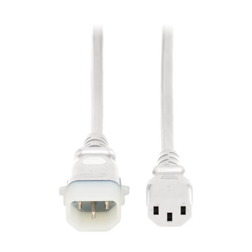 Product Image: P005-E03-AWH-6 Tripp Lite series PDU Power Cords, C13 to P-Lock C14 - Heavy-Duty, 15A, 250V, 14 AWG, 3 ft. (0.9 m), White, 6 Pack