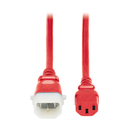 Tripp Lite series PDU Power Cords, C13 to P-Lock C14 - Heavy-Duty, 15A, 250V, 14 AWG, 4 ft. (1.2 m), Red, 6 Pack