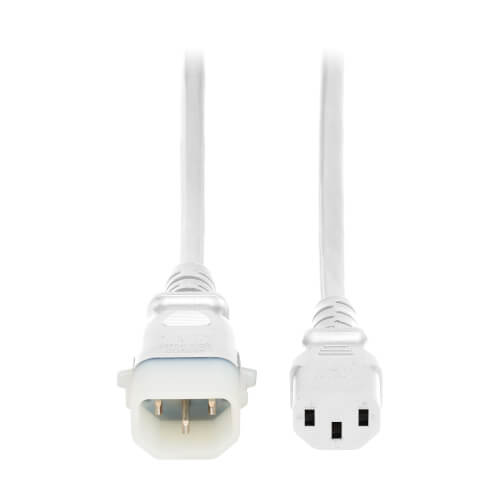 Tripp Lite series PDU Power Cords, C13 to P-Lock C14 - Heavy-Duty, 15A, 250V, 14 AWG, 6 ft. (1.8 m), White, 6 Pack