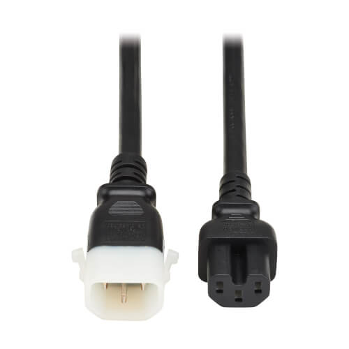Product Image: P018-E03-6 Tripp Lite series PDU Power Cords, C15 to P-Lock C14 - Heavy-Duty, 15A, 250V, 14 AWG, 3 ft. (0.9 m), Black, 6 Pack