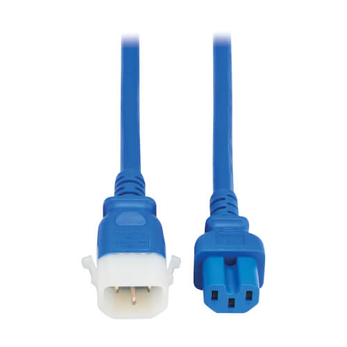 Tripp Lite series PDU Power Cords, C15 to P-Lock C14 - Heavy-Duty, 15A, 250V, 14 AWG, 6 ft. (1.8 m), Blue, 6 Pack