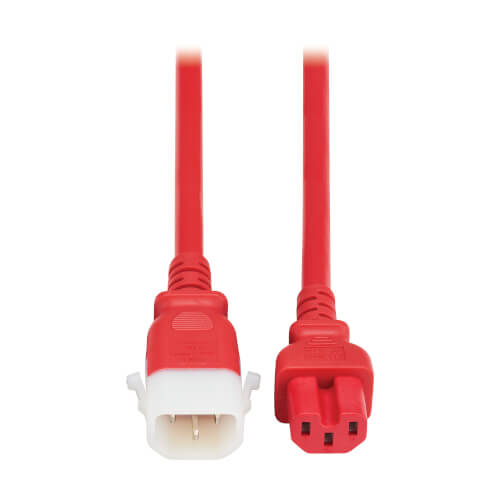Tripp Lite series PDU Power Cords, C15 to P-Lock C14 - Heavy-Duty, 15A, 250V, 14 AWG, 6 ft. (1.8 m), Red, 6 Pack