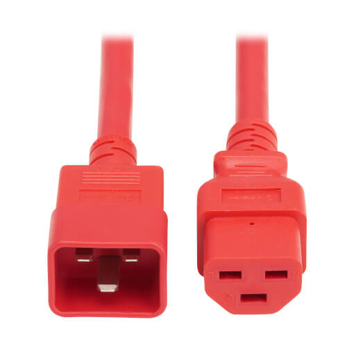 Product Image: P035-002-ARD Tripp Lite series Power Cord, C20 to C21 - Heavy-Duty, 20A, 250V, 12 AWG, 2 ft. (0.6 m), Red