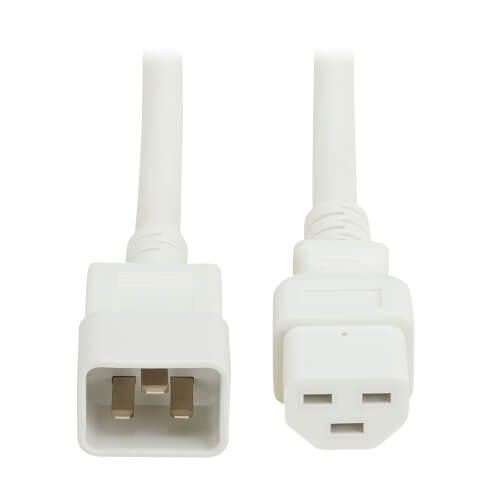 Product Image: P035-002-AWH Tripp Lite series Power Cord, C20 to C21 - Heavy-Duty, 20A, 250V, 12 AWG, 2 ft. (0.6 m), White