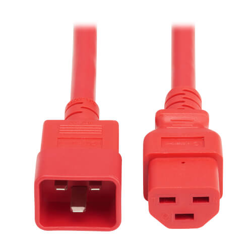 Product Image: P035-003-ARD Tripp Lite series Power Cord, C20 to C21 - Heavy-Duty, 20A, 250V, 12 AWG, 3 ft. (0.9 m), Red