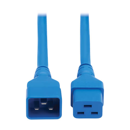 Product Image: P036-002-ABL Tripp Lite series Power Extension Cord, C20 to C19 - Heavy-Duty, 20A, 250V, 12 AWG, 2 ft. (0.6 m), Blue