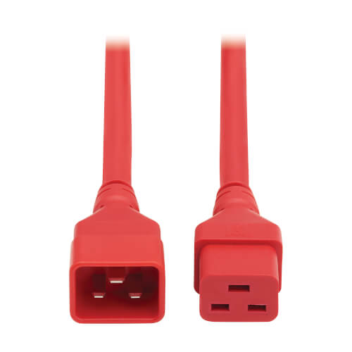 Tripp Lite series Power Extension Cord, C20 to C19 - Heavy-Duty, 20A, 250V, 12 AWG, 2 ft. (0.6 m), Red