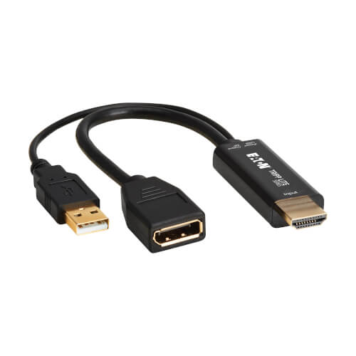 Tripp Lite series HDMI to DisplayPort Active Converter (M/F) with USB Power, 4K 60 Hz, 7 in. (18 cm)