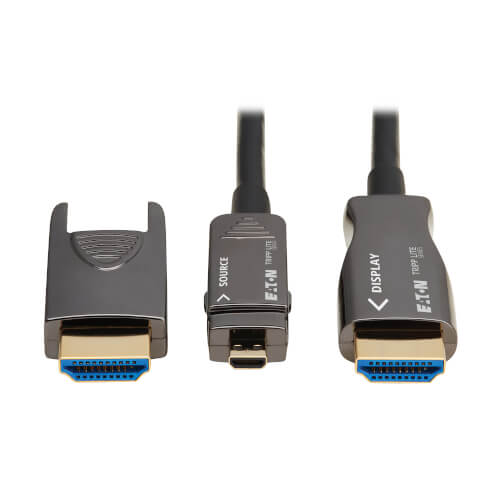 Tripp Lite series 8K HDMI Fiber Active Optical Cable (AOC) - 8K UHD @ 60 Hz, HDR, Detachable Connector, M/M, Black, 20 m (66 ft.)