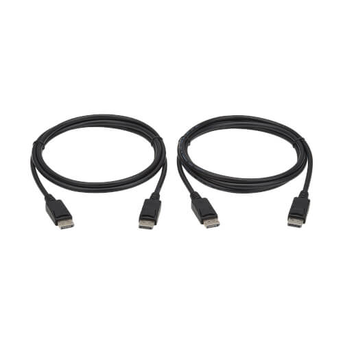 Tripp Lite series 4K DisplayPort Cables with Latching Connectors (M/M) - 4K 60 Hz, HDCP 2.2, 6 ft. (1.8 m), Black, 2 Pack