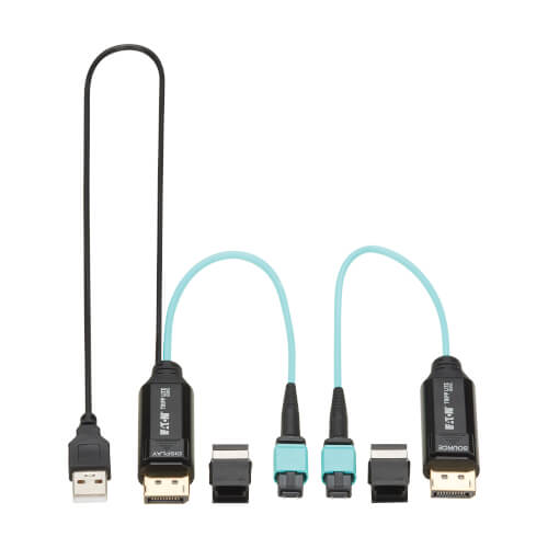 Tripp Lite series DisplayPort Fiber Extender Terminations for MPO Fiber Optic Cable - 8K 60 Hz, 32.4 Gbps, LSZH, Up to 328 ft. (100 m)