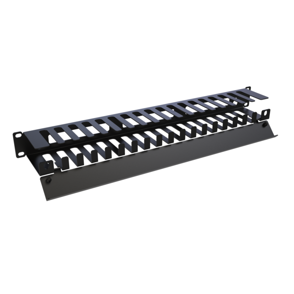 rb-hsf1 Hammond Rack Basics RB-HSF Series 1U Horizontal Cable Manager and Wall Mount Cable Claw, Hinged Door, Steel, Black, RB-HSF1